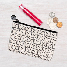 Load image into Gallery viewer, Cat Linen Zipper Pouch: Small
