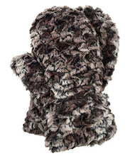 Load image into Gallery viewer, Faux Fur Handmade Women's Mittens: Cozy Cable in Ash / Faux Fur 100% Polyester / Mittens
