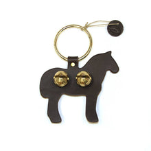 Load image into Gallery viewer, Designer Door Chimes - Draft Horse: Black / Brass
