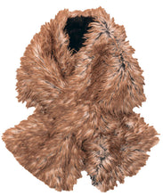 Load image into Gallery viewer, Pull Thru Faux Scarf: Carpathian Lynx / Cuddly Black / Faux Fur 100% Polyester / Pull Thru Scarf

