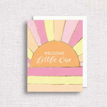 Load image into Gallery viewer, Welcome Little One Retro Sun Greeting Card | Baby Shower
