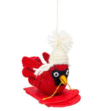 Load image into Gallery viewer, Sledding Cardinal Ornament
