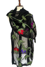 Load image into Gallery viewer, Flower Vine Scarf - Black
