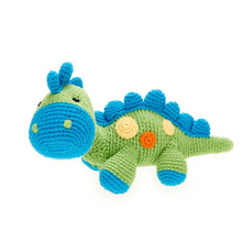 Load image into Gallery viewer, Stegosaurus Plush Dino Rattle – Green
