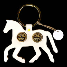 Load image into Gallery viewer, Designer Door Chimes - Trotting Horse: Dark Brown / Brass

