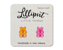Load image into Gallery viewer, Gummy Bear Earrings // Colorful Fun Earrings: Pink/Orange
