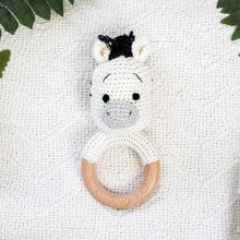 Load image into Gallery viewer, Animal Hand Crochet Rattles - Safari Collection: Elephant - Red Bow
