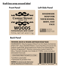 Load image into Gallery viewer, Woods Vegan Handmade Bar Soap For Men - 4oz
