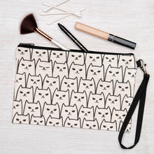 Load image into Gallery viewer, Cat Linen Zipper Pouch: Small
