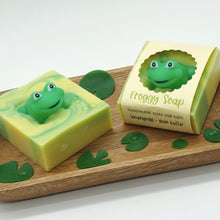 Load image into Gallery viewer, Froggy Handmade Soap Bar for Kids NATURAL VEGAN COLD PROCESS: Lemongrass
