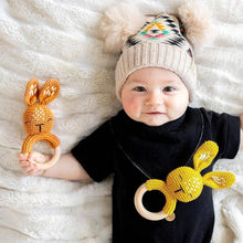 Load image into Gallery viewer, Bunny Hand Crochet Rattle, Rich Walnut
