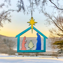 Load image into Gallery viewer, Nativity Ornament recycled metal art cheap Christmas gifts

