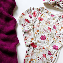 Load image into Gallery viewer, Purple Floral Bamboo Knotted Gown and Bow
