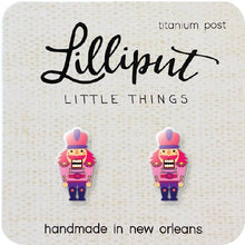 Load image into Gallery viewer, Pink Christmas Nutcracker Earrings
