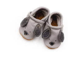 Load image into Gallery viewer, Doggies Gray // Cute Critters Leather Shoes Baby and Toddler Dogs Dog: 0   (NB-3m)4"
