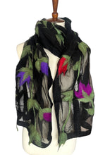 Load image into Gallery viewer, Flower Vine Scarf - Black
