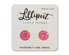 Load image into Gallery viewer, Pink Sprinkle Donut Earrings // Food Earrings
