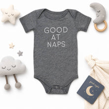 Load image into Gallery viewer, Baby Onesie - Good At Naps: 12 mos
