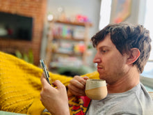 Load image into Gallery viewer, Handmade Criss-Cross Espresso Mug/Tea Cup: Buff mint
