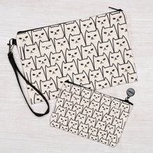 Load image into Gallery viewer, Cat Linen Zipper Pouch: Small
