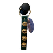 Load image into Gallery viewer, Traditional Strap Bells -  #2 Size Bells - 4 Bells on Strap: Red / Brass
