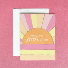 Load image into Gallery viewer, Welcome Little One Retro Sun Greeting Card | Baby Shower
