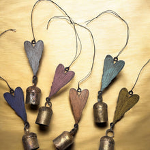 Load image into Gallery viewer, Heart Ornament cute gifts wind chime metallic retro fun gift
