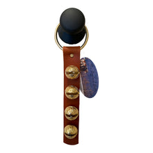 Load image into Gallery viewer, Traditional Strap Bells -  #2 Size Bells - 4 Bells on Strap: Red / Brass
