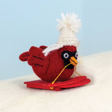 Load image into Gallery viewer, Sledding Cardinal Ornament
