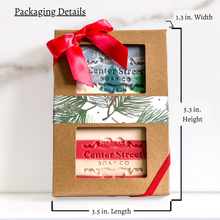 Load image into Gallery viewer, Candy Cane &amp; Alpine Handmade Christmas Soap Gift Box - 8oz

