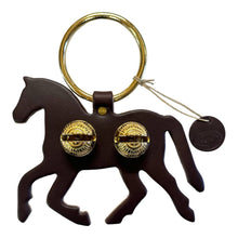 Load image into Gallery viewer, Designer Door Chimes - Trotting Horse: Dark Brown / Brass
