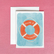 Load image into Gallery viewer, You're a Lifesaver Greeting Card | Coastal Thank You Card
