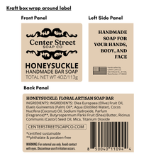 Load image into Gallery viewer, Honeysuckle Vegan Handmade Soap Bar - 4oz
