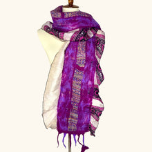 Load image into Gallery viewer, Sari Collage Scarf: Light Gray
