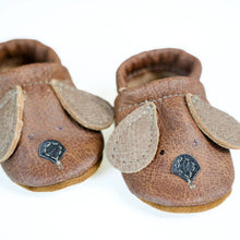 Load image into Gallery viewer, Sepia Doggies // Cute Critters Leather Shoes Baby and Toddler Dog Dogs: 0   (NB-3m)4"
