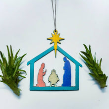 Load image into Gallery viewer, Nativity Ornament recycled metal art cheap Christmas gifts
