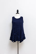 Load image into Gallery viewer, Crinkle Long Tank : Navy / Small
