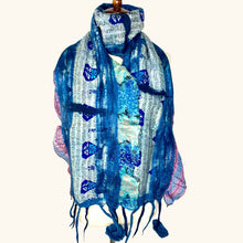 Load image into Gallery viewer, Sari Collage Scarf: Light Gray
