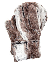 Load image into Gallery viewer, Faux Fur Handmade Women's Mittens: Cozy Cable in Ash / Faux Fur 100% Polyester / Mittens
