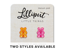 Load image into Gallery viewer, Gummy Bear Earrings // Colorful Fun Earrings: Pink/Orange
