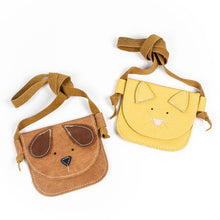 Load image into Gallery viewer, Doggie or Kitty Critter Leather Little PURSE Toddler &amp; Kids: Brown Doggie
