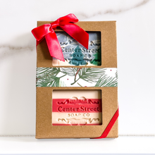 Load image into Gallery viewer, Candy Cane &amp; Alpine Handmade Christmas Soap Gift Box - 8oz
