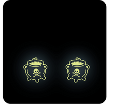 Load image into Gallery viewer, Cauldron Earrings - GLOW IN THE DARK / Halloween Earrings
