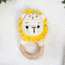 Load image into Gallery viewer, Animal Hand Crochet Rattles - Safari Collection: Elephant - Red Bow
