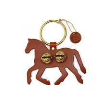 Load image into Gallery viewer, Designer Door Chimes - Trotting Horse: Dark Brown / Brass

