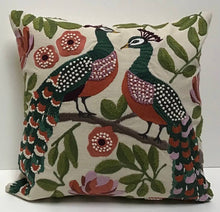 Load image into Gallery viewer, Pillow Applique/Embo 16" Peacock Duo
