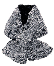 Load image into Gallery viewer, Pull Thru Faux Scarf: Carpathian Lynx / Cuddly Black / Faux Fur 100% Polyester / Pull Thru Scarf
