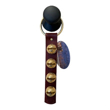 Load image into Gallery viewer, Traditional Strap Bells -  #2 Size Bells - 4 Bells on Strap: Black / Brass

